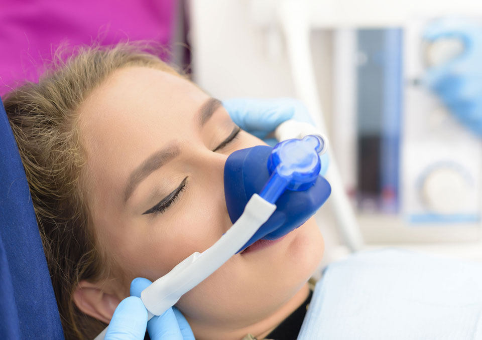 dental patient under nitrous oxide sedation